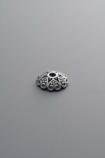 925 Sterling Silver-Antiqued-Flower Bead Cap-8mm - Image 4
