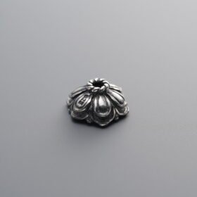 925 Sterling Silver-Antiqued-Flower Bead Cap-9mm
