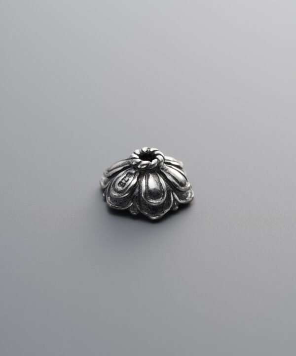 925 Sterling Silver-Antiqued-Flower Bead Cap-9mm