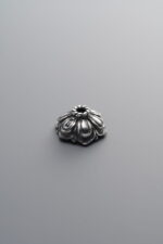 925 Sterling Silver-Antiqued-Flower Bead Cap-9mm