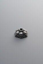 925 Sterling Silver-Antiqued-Flower Bead Cap-9mm - Image 4