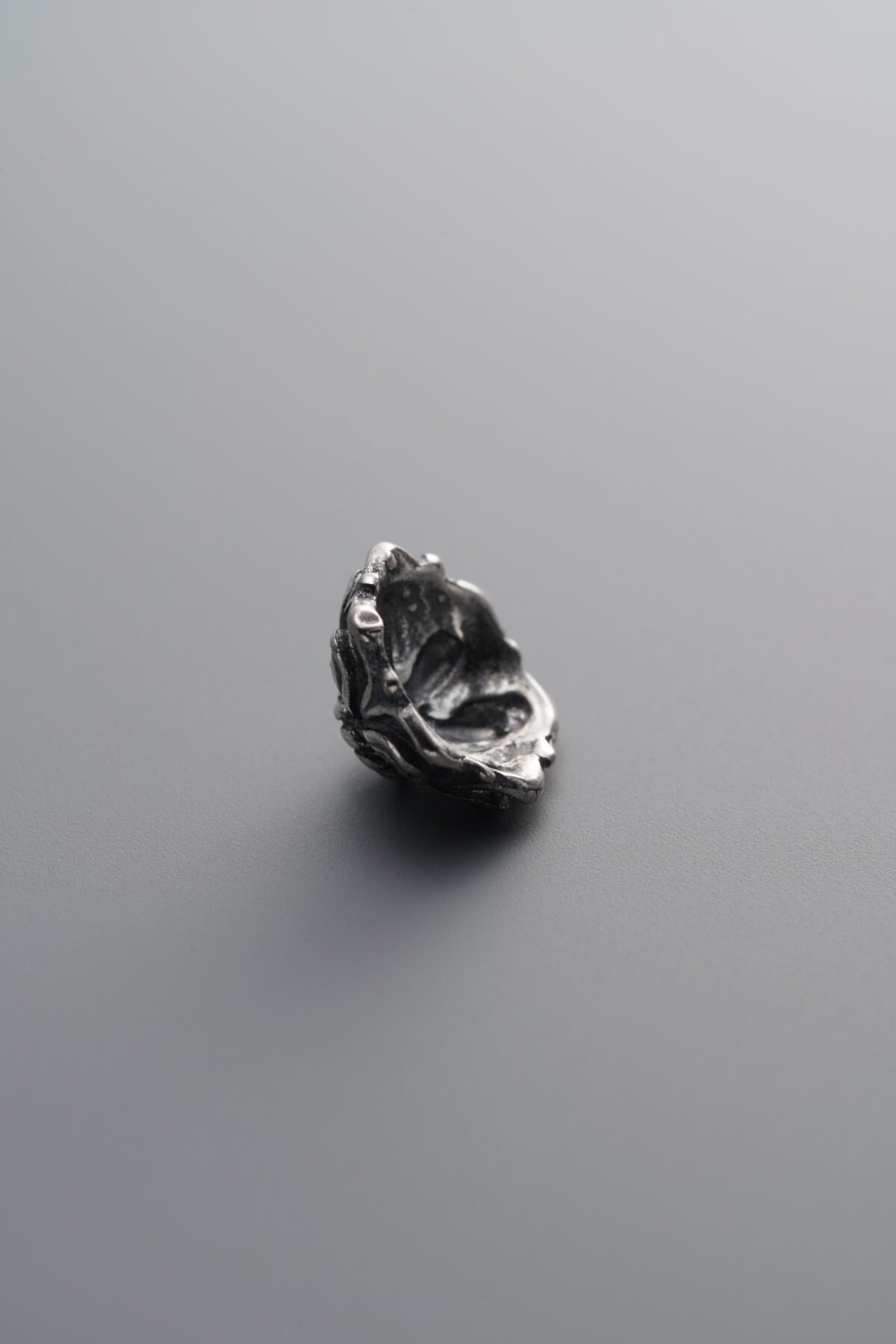 925 Sterling Silver-Antiqued-Flower Bead Cap-9mm - Image 2