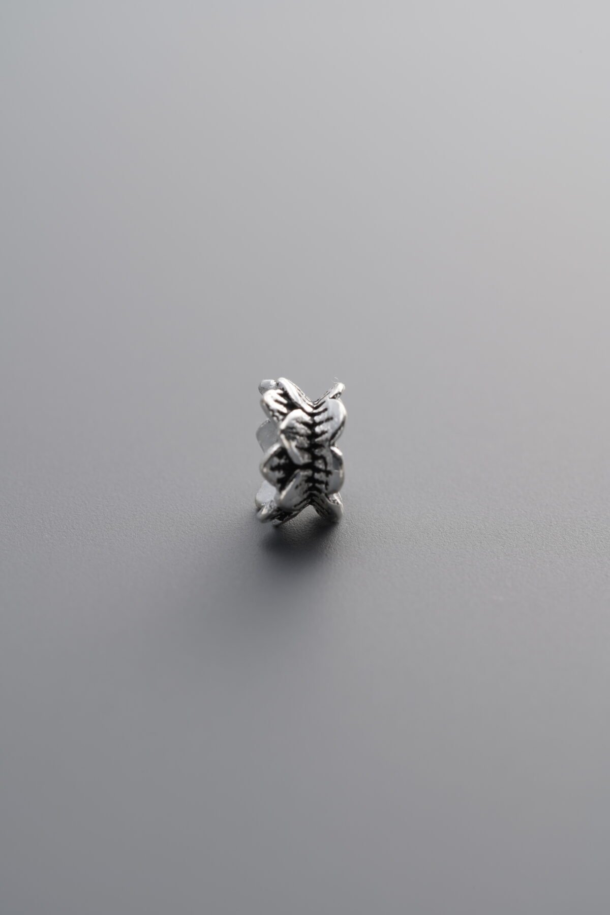 925 Sterling Silver-Antiqued-Flower Bead Cap-5mm - Image 2
