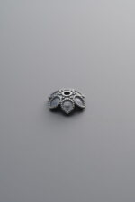 925 Sterling Silver-Antiqued-Flower Bead Cap-8mm - Image 4
