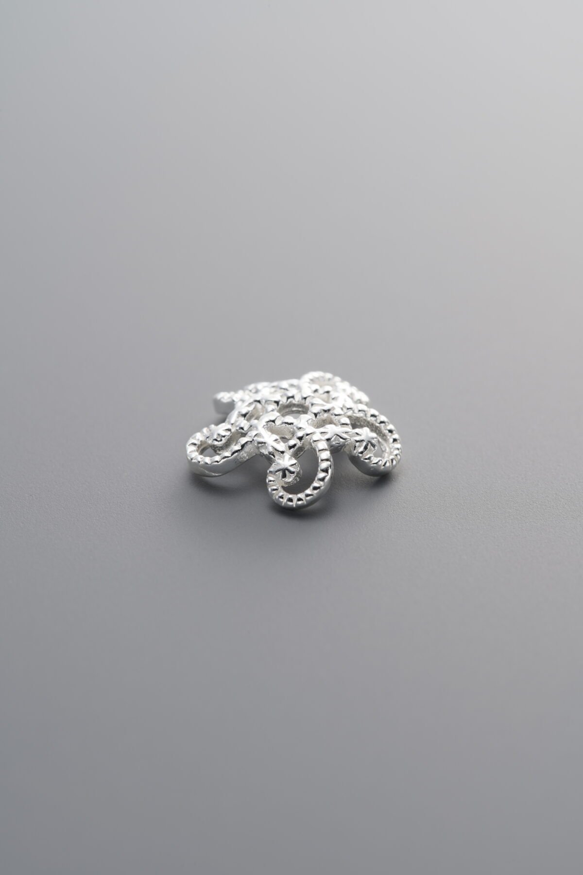 925 Sterling Silver-Bright-Flower Bead Cap-10mm - Image 4