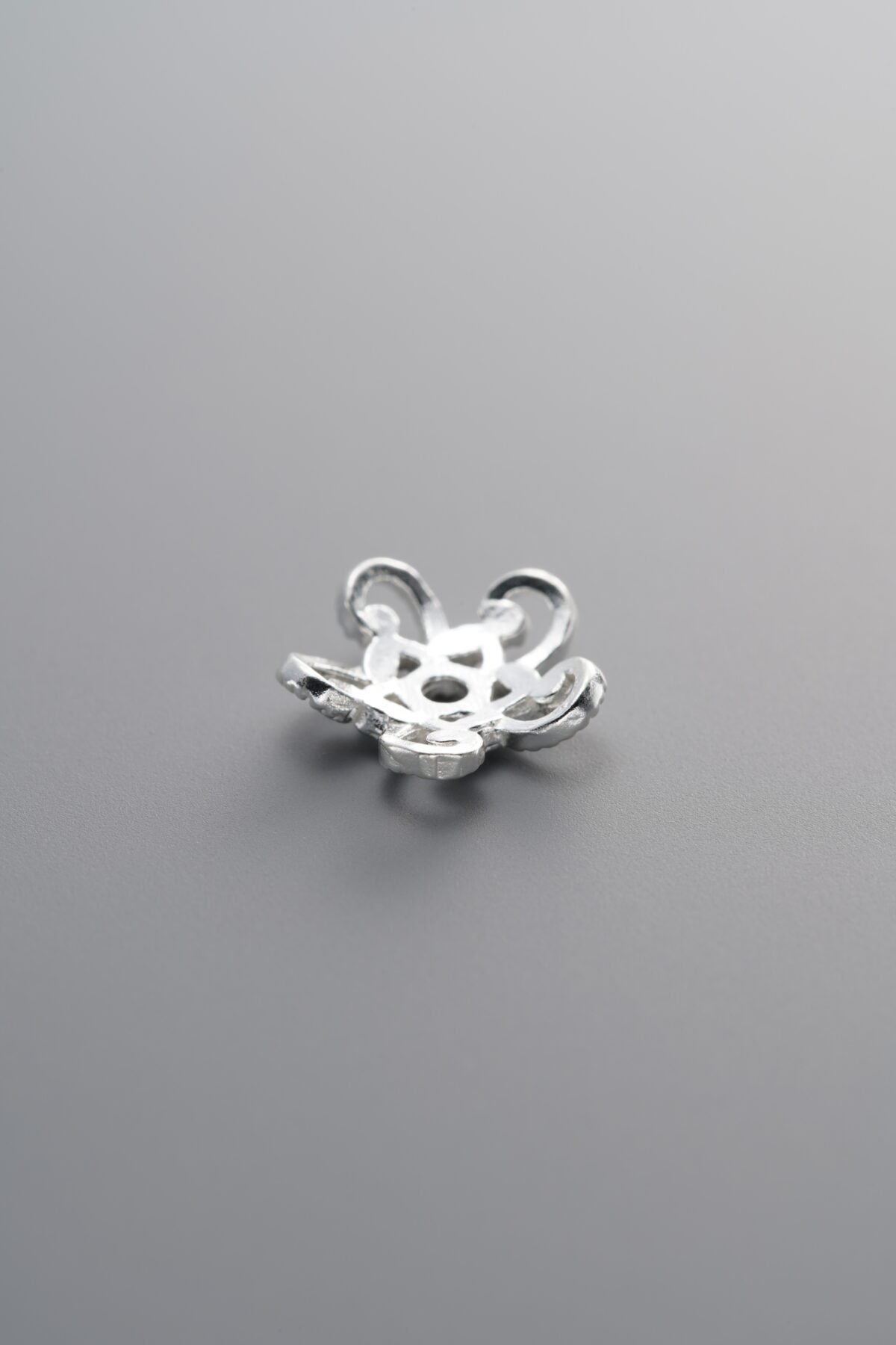 925 Sterling Silver-Bright-Flower Bead Cap-10mm - Image 3