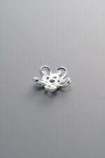 925 Sterling Silver-Bright-Flower Bead Cap-10mm - Image 3