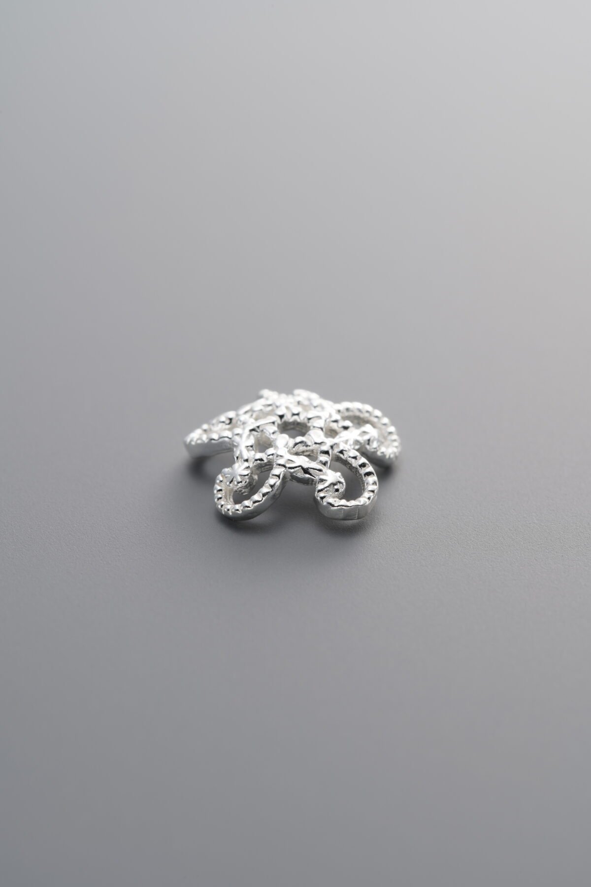 925 Sterling Silver-Bright-Flower Bead Cap-10mm - Image 2
