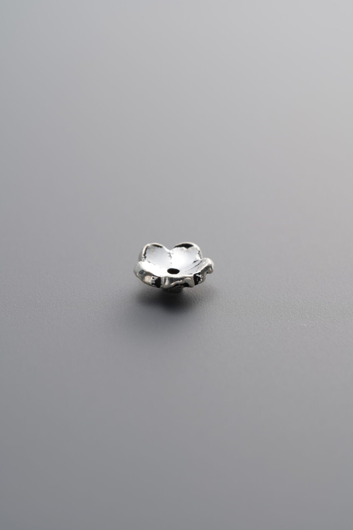 925 Sterling Silver-Antiqued-Flower Bead Cap-5mm - Image 2