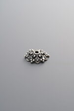925 Sterling Silver-Antiqued-Shiny Bead Cap-9mm - Image 4