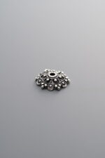 925 Sterling Silver-Antiqued-Shiny Bead Cap-9mm - Image 3