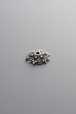 925 Sterling Silver-Antiqued-Shiny Bead Cap-9mm