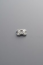 925 Sterling Silver-Bright-Flower Bead Cap-7mm - Image 2