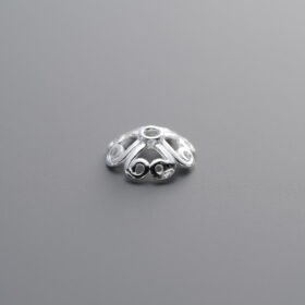 925 Sterling Silver-Bright-Flower Bead Cap-7mm