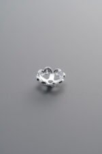 925 Sterling Silver-Bright-Flower Bead Cap-7mm - Image 3