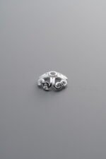 925 Sterling Silver-Bright-Flower Bead Cap-7mm - Image 4