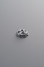 925 Sterling Silver-Antiqued-Flower Bead Cap-8mm - Image 4