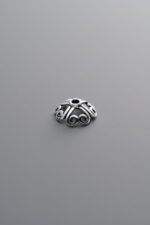 925 Sterling Silver-Antiqued-Flower Bead Cap-8mm - Image 4