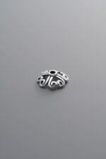 925 Sterling Silver-Antiqued-Flower Bead Cap-8mm - Image 2