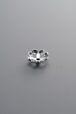 925 Sterling Silver-Antiqued-Flower Bead Cap-8mm - Image 3