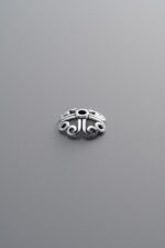 925 Sterling Silver-Antiqued-Flower Bead Cap-8mm