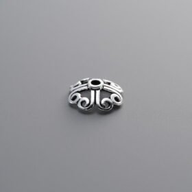 925 Sterling Silver-Antiqued-Flower Bead Cap-8mm