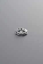 925 Sterling Silver-Antiqued-Flower Bead Cap-8mm