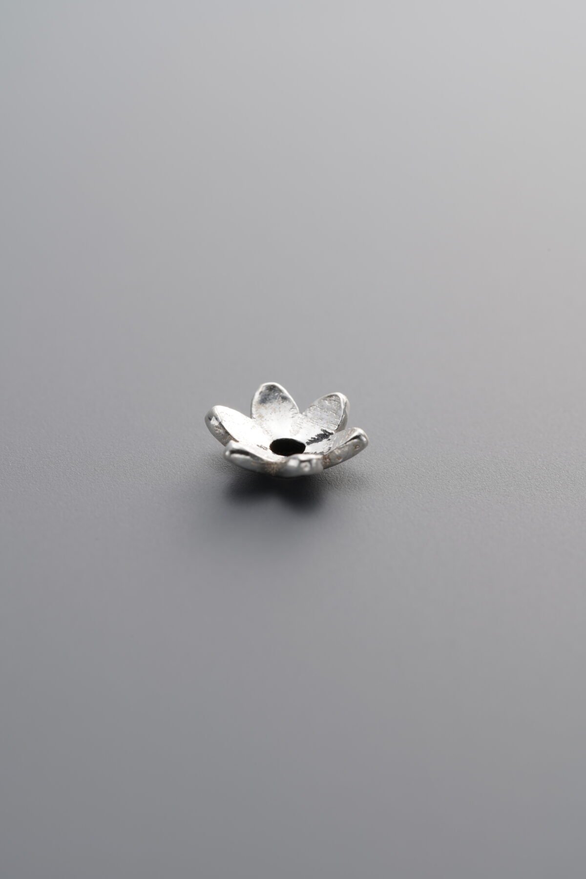 925 Sterling Silver-Antiqued-Flower Bead Cap-6mm - Image 4