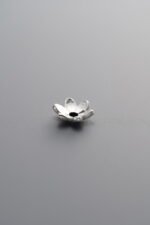 925 Sterling Silver-Antiqued-Flower Bead Cap-6mm - Image 4