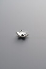 925 Sterling Silver-Antiqued-Flower Bead Cap-6mm - Image 4