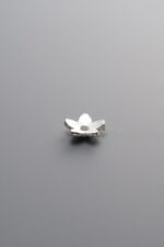 925 Sterling Silver-Bright-Flower Bead Cap-6mm - Image 2