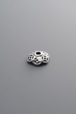 925 Sterling Silver-Antiqued-Flower Bead Cap-8mm - Image 4