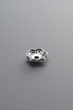 925 Sterling Silver-Antiqued-Flower Bead Cap-8mm - Image 3
