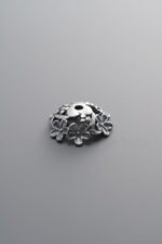 925 Sterling Silver-Antiqued-Flower Bead Cap-11mm - Image 4