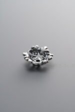 925 Sterling Silver-Antiqued-Flower Bead Cap-11mm - Image 2