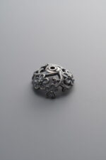 925 Sterling Silver-Antiqued-Flower Bead Cap-11mm