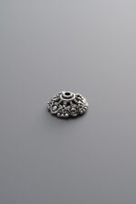 925 Sterling Silver-Antiqued-Flower Bead Cap-8mm - Image 3