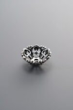 925 Sterling Silver-Antiqued-Flower Bead Cap-12mm - Image 3
