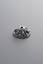925 Sterling Silver-Antiqued-Flower Bead Cap-12mm - Image 2