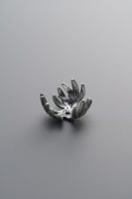 925 Sterling Silver-Antiqued-Flower Bead Cap-11mm - Image 2