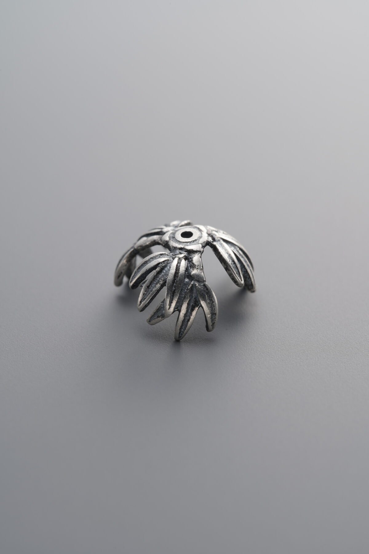 925 Sterling Silver-Antiqued-Flower Bead Cap-11mm - Image 1