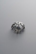 925 Sterling Silver-Antiqued-Flower Bead Cap-11mm