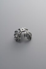 925 Sterling Silver-Antiqued-Flower Bead Cap-11mm - Image 3