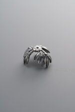 925 Sterling Silver-Antiqued-Flower Bead Cap-11mm - Image 4