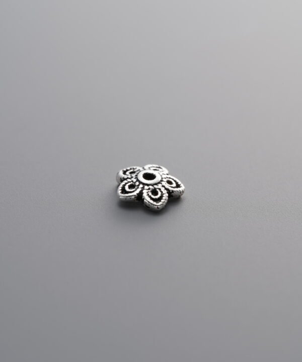 925 Sterling Silver-Antiqued-Flower Bead Cap-6mm
