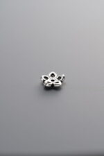 925 Sterling Silver-Antiqued-Flower Bead Cap-6mm - Image 2