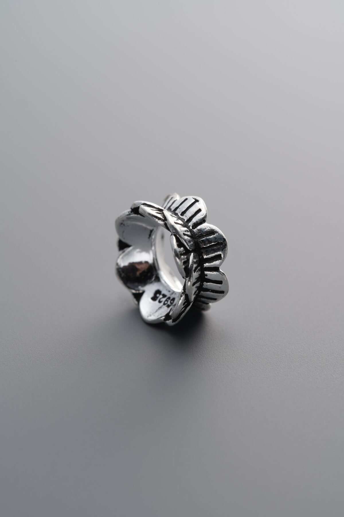 925 Sterling Silver-Antiqued-Lotus Double-Ended Bead Cap-9mm - Image 4