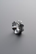 925 Sterling Silver-Antiqued-Lotus Double-Ended Bead Cap-9mm - Image 4