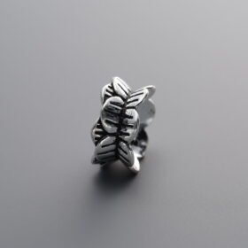 925 Sterling Silver-Antiqued-Lotus Double-Ended Bead Cap-9mm
