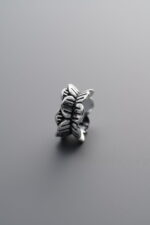 925 Sterling Silver-Antiqued-Lotus Double-Ended Bead Cap-9mm